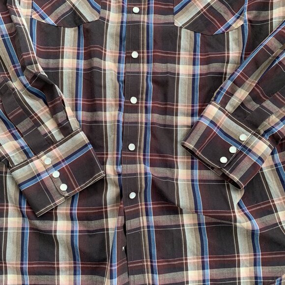 High Noon Pearl Snap Plaid Button Up Shirt XL - Picture 5 of 5